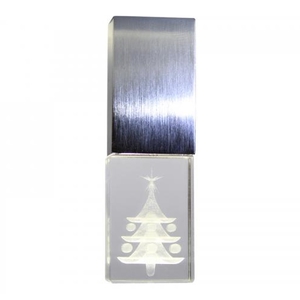 Новогодняя флешка Apexto New Year Tree Новогодняя Елочка UG-001 16Gb стеклянная металлическая AP-UG001-GR-16GB-NYT